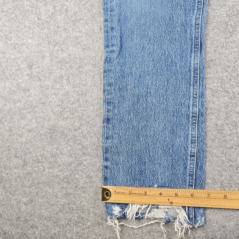 Agolde Riley High Rise Straight Crop Jeans Women's 24 Blue Distressed Frayed Hem - Picture 2 of 9